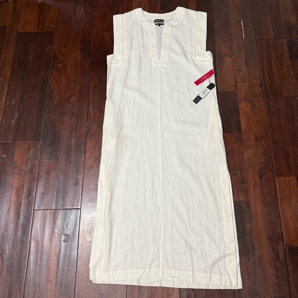 New Carbon38 Linen Blend Maxi Dress Women’s Medium Sleeveless Cream - Picture 1 of 10